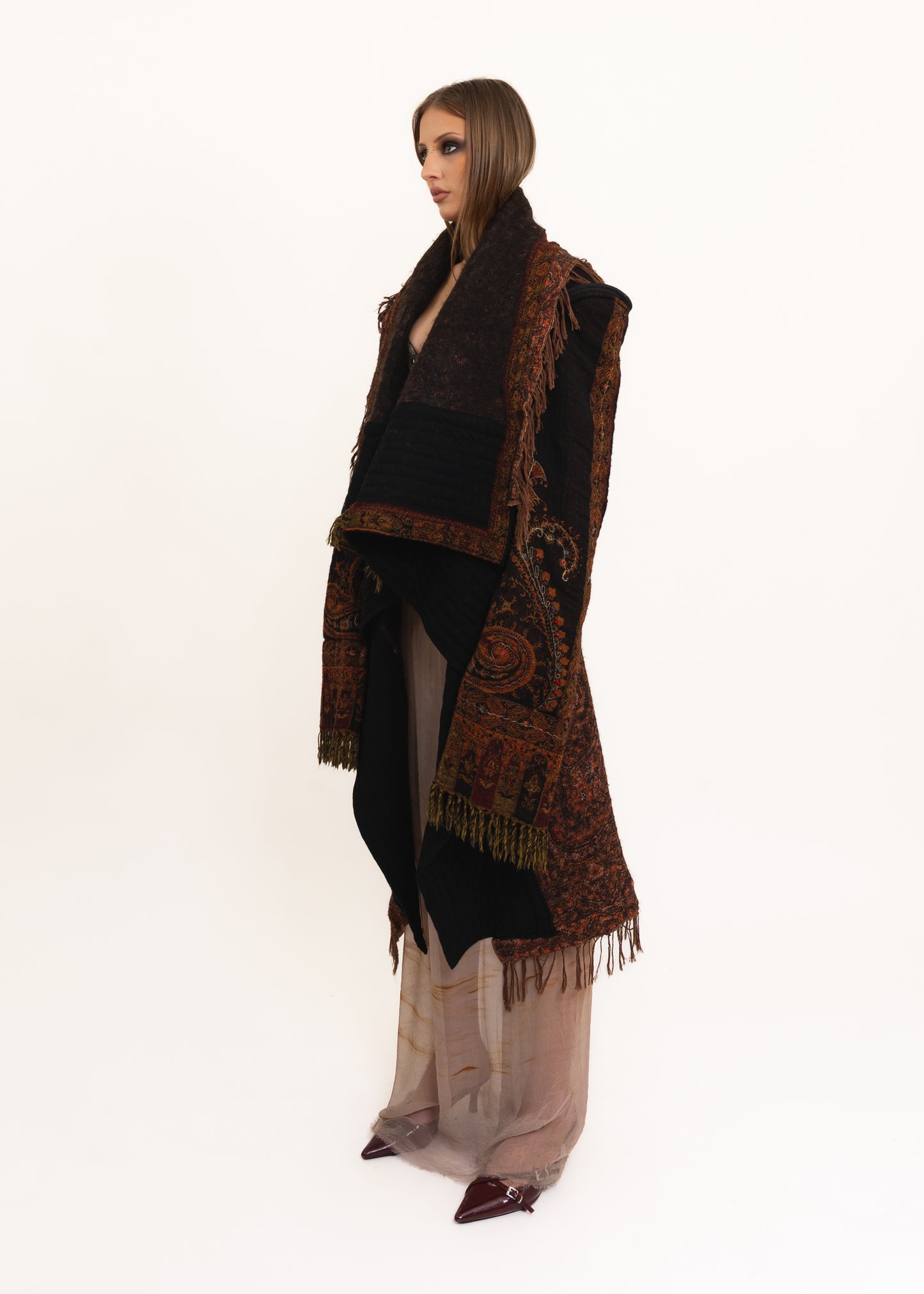 Odyssey zero waste multi-wear wool felt coat