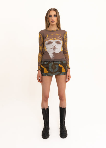 Spiral micro mini skirt