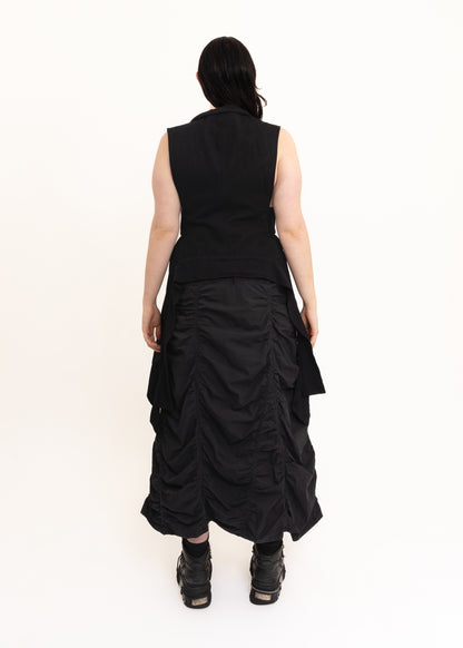 Asymmetric wool panelled vest