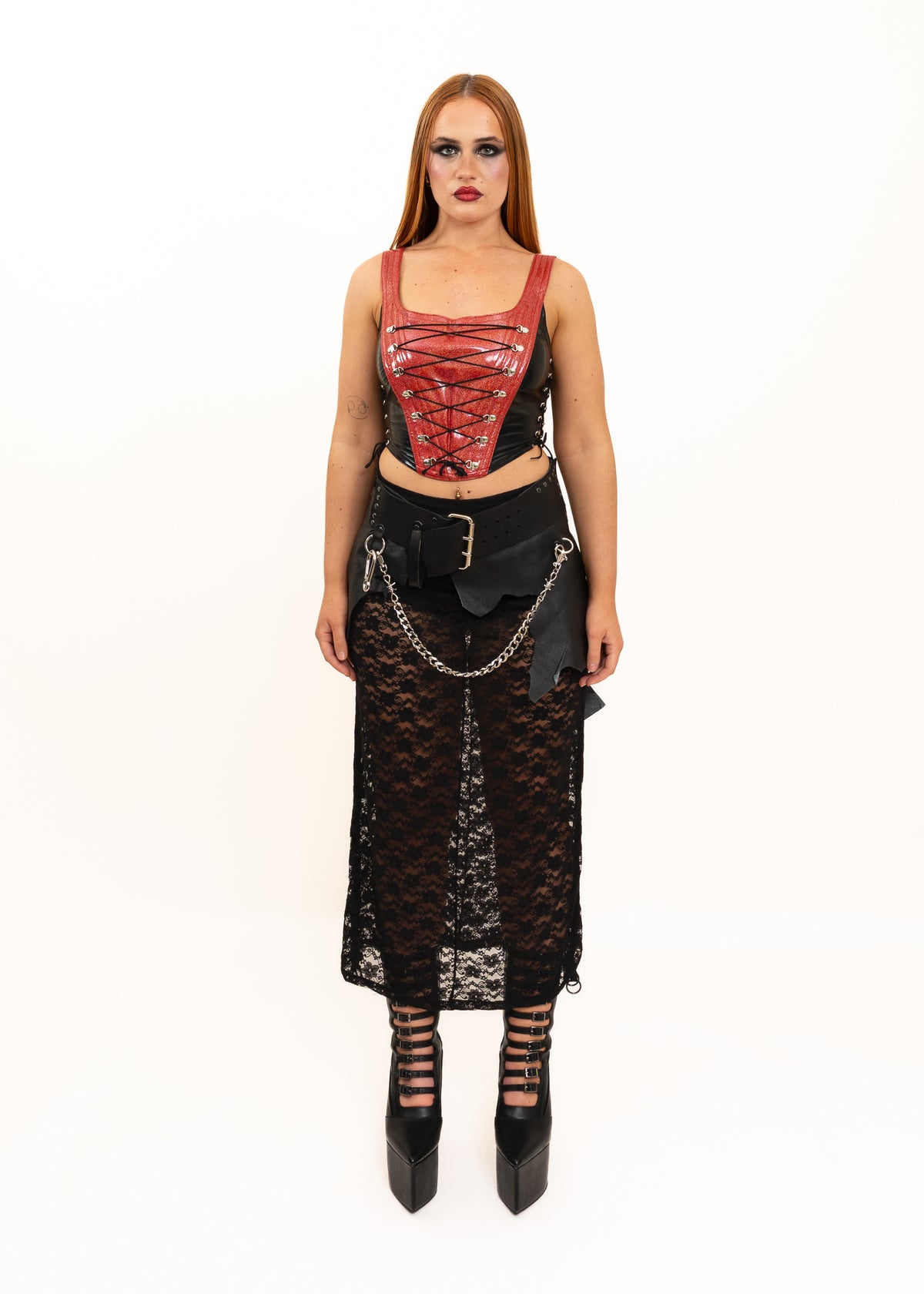 Leather Scrap Skirt Belt