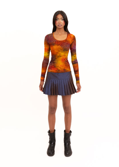 Octo mesh top with ultra long sleeves