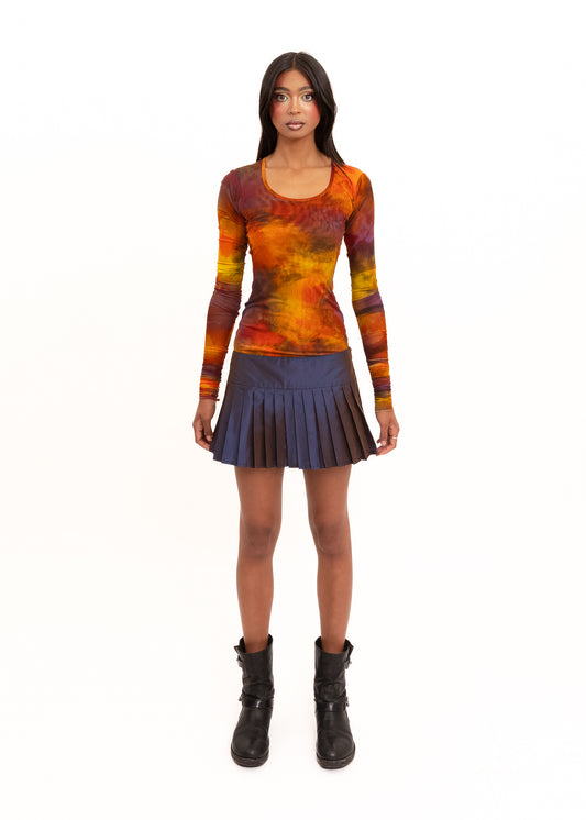 Octo mesh top with ultra long sleeves