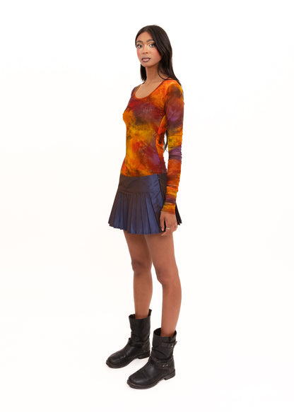 Octo mesh top with ultra long sleeves