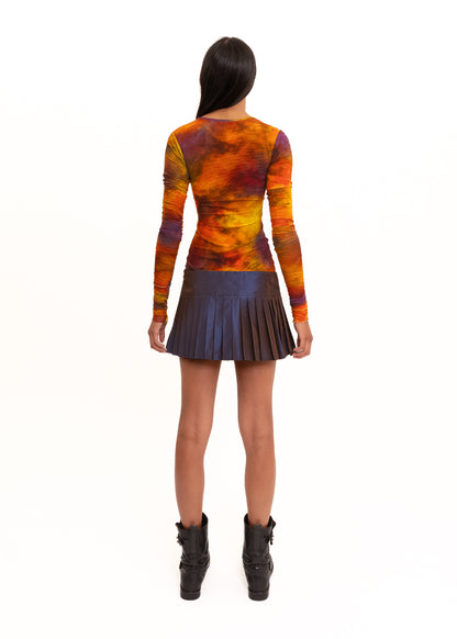 Octo mesh top with ultra long sleeves