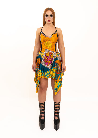 Odyssey Silk Scarf Dress- marigold