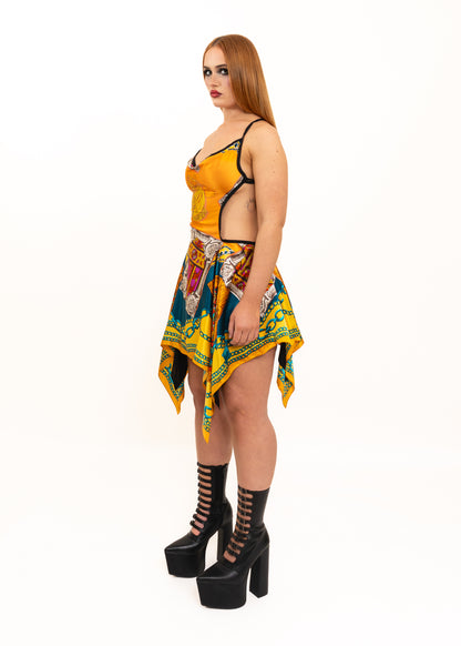 Odyssey Silk Scarf Dress- marigold