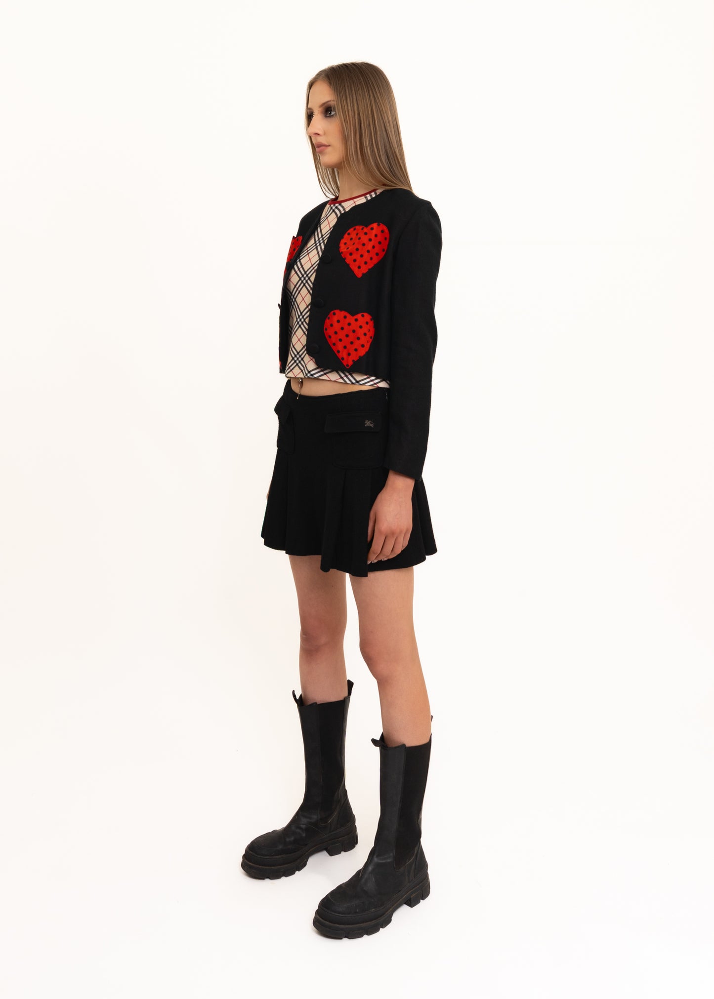 90s vintage heart pocket jacket