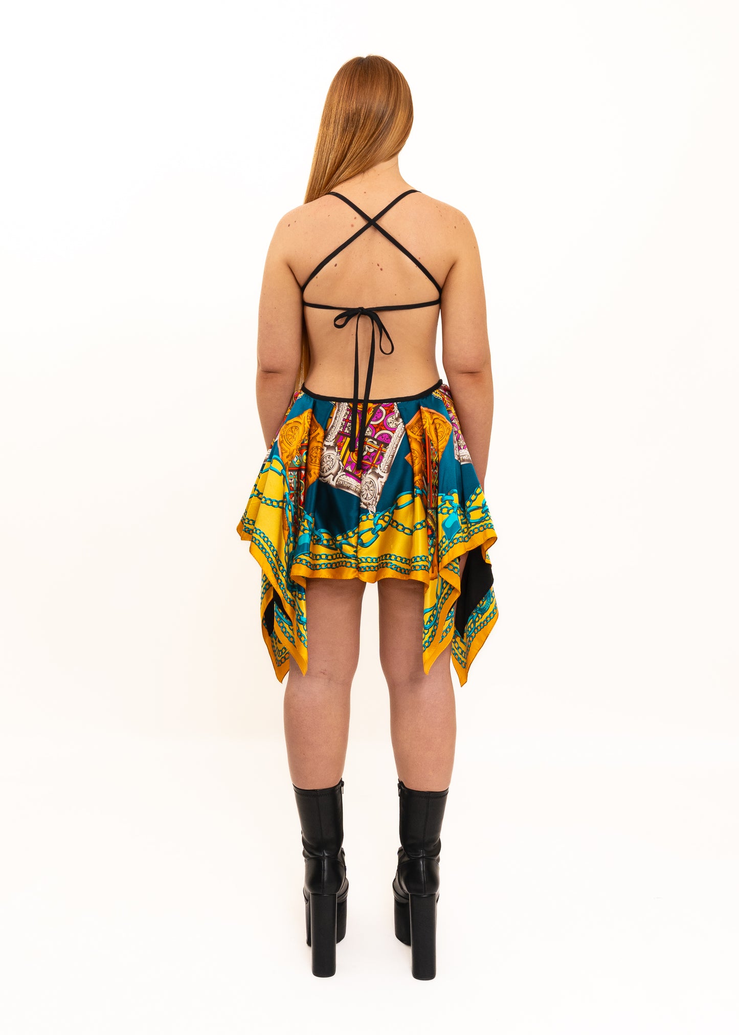 Odyssey Silk Scarf Dress- marigold