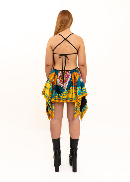 Odyssey Silk Scarf Dress- marigold