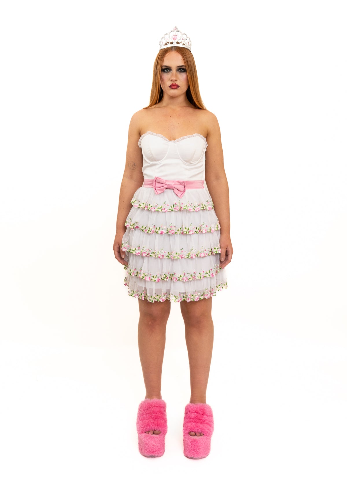 Ruffle bustier dress