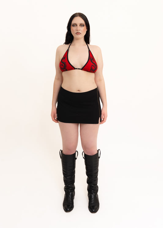 Micro mini skirt with side zip detail