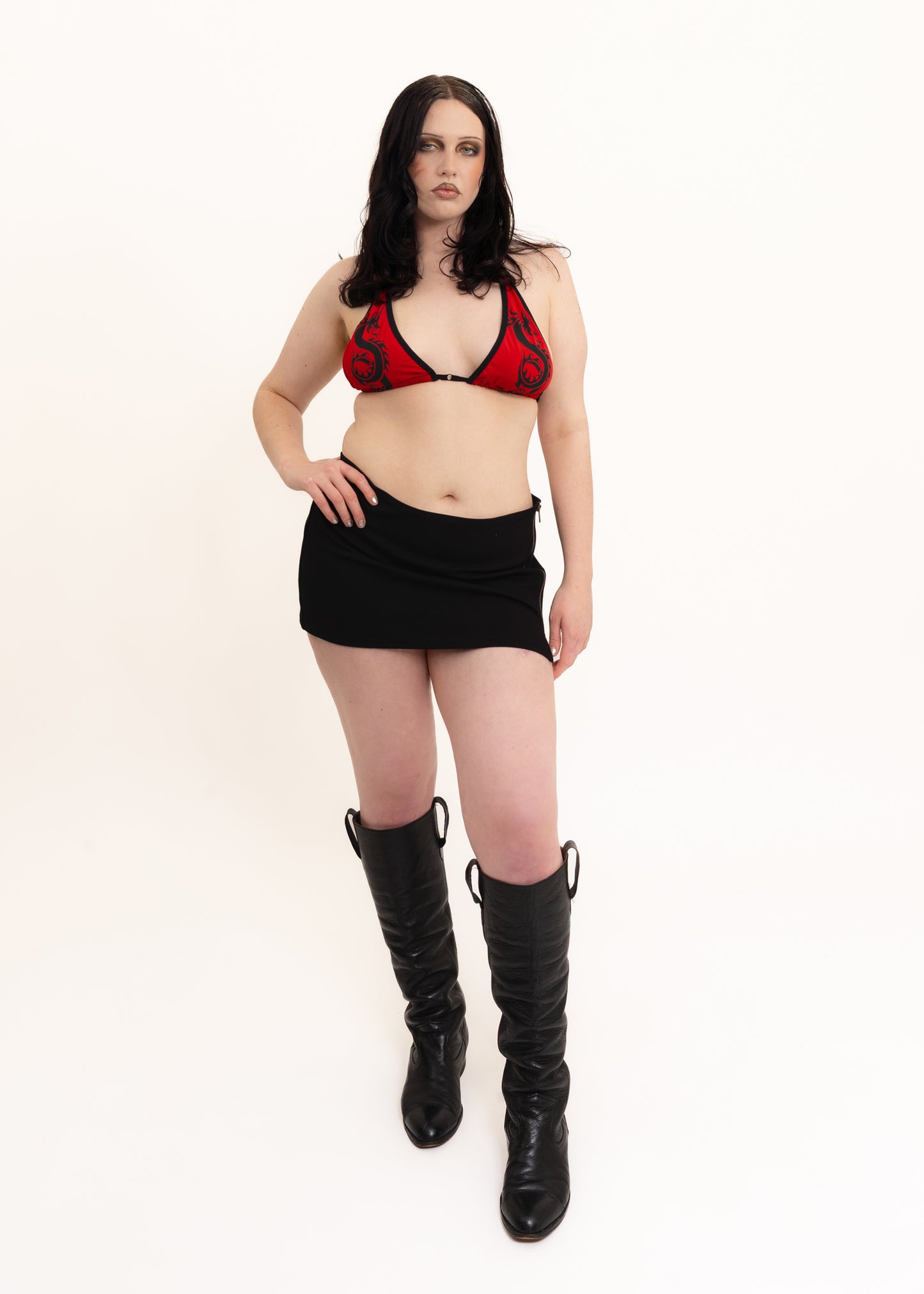 Micro mini skirt with side zip detail