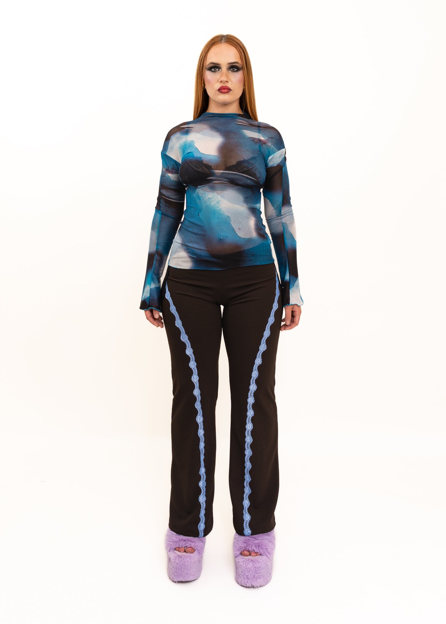 Day Dream Long Sleeve Mesh Top- Ripple