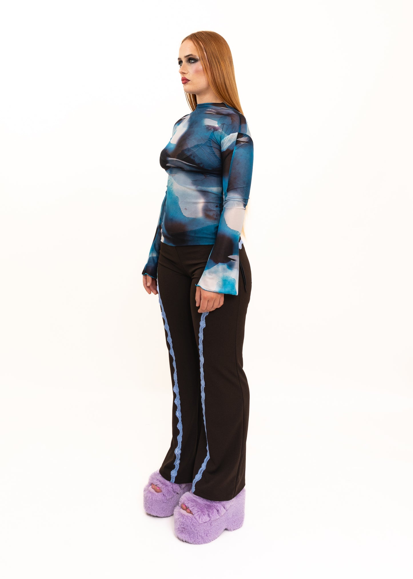 Day Dream Long Sleeve Mesh Top- Ripple