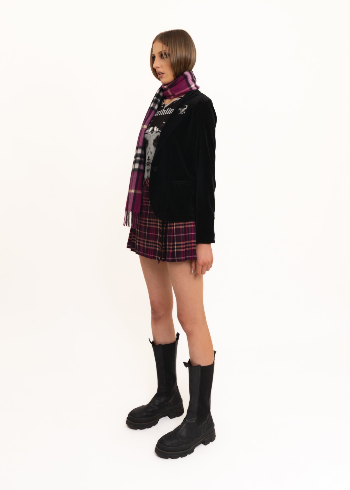 Tartan wool scarf
