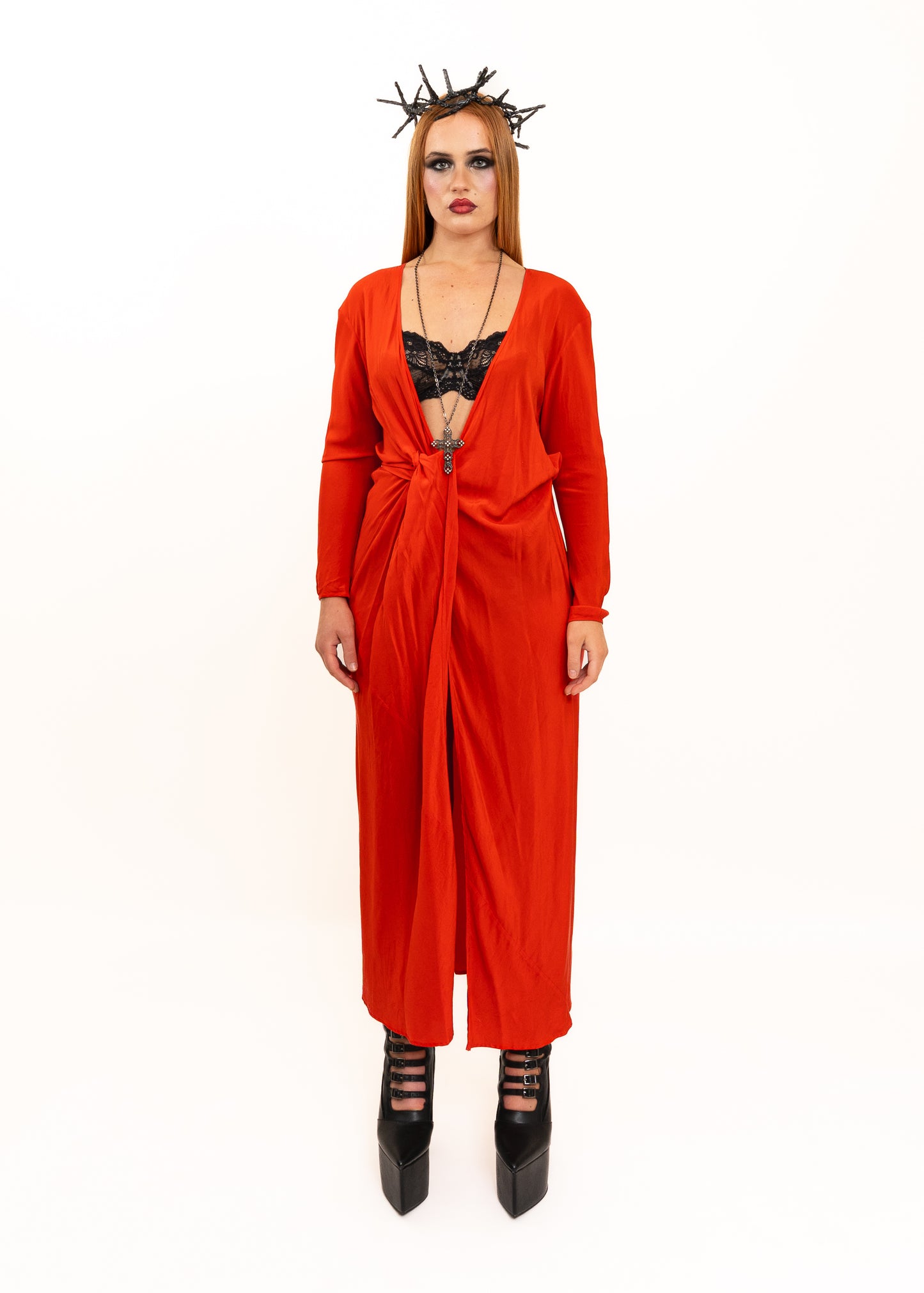 Silk wrap dress/ robe