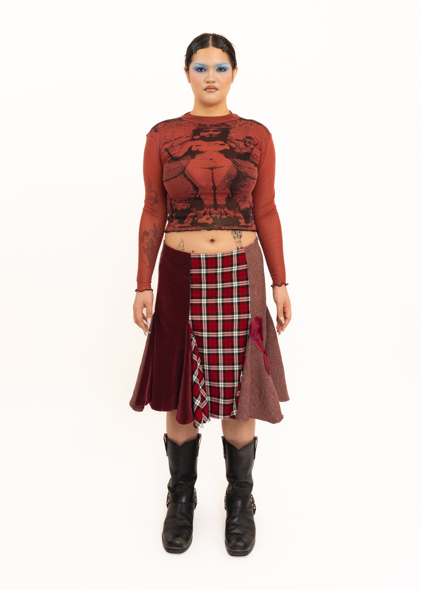 Lilith screen printed mesh top *secondhand