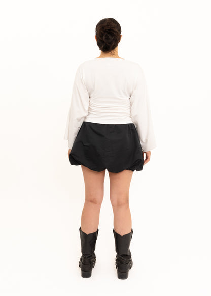 Rosette Long Sleeve Top- White