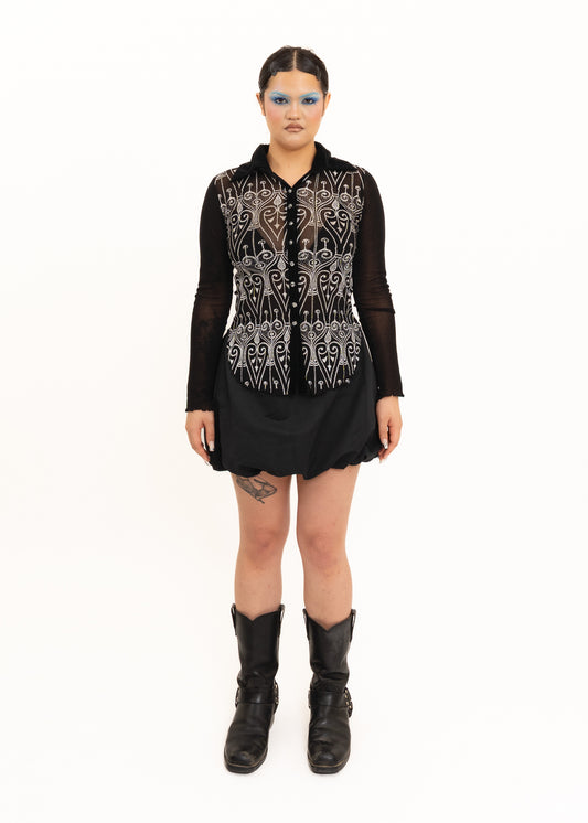 Earthling screen printed long sleeve shirt