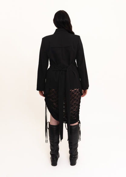 Structured jacket with flared sleeves