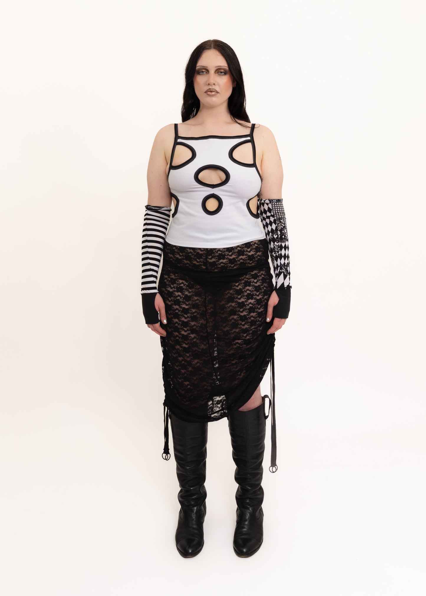Glory Hole Tank Top- White/ Black