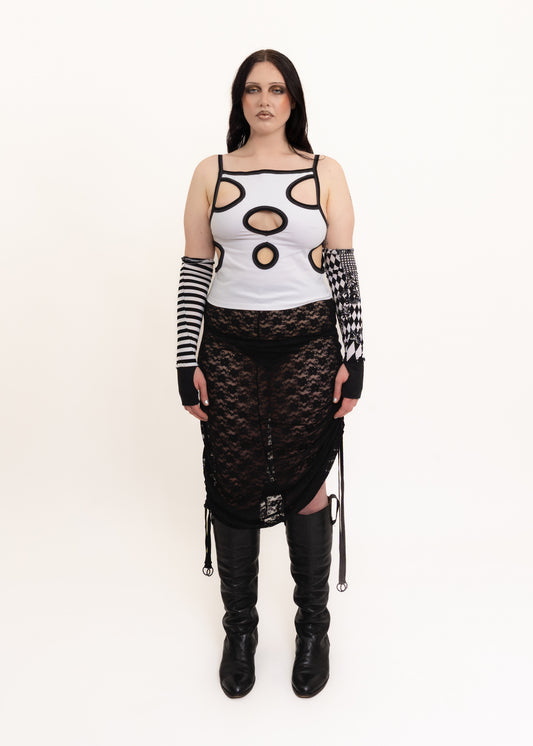 Glory Hole Tank Top- White/ Black