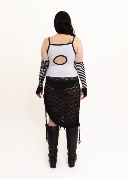 Glory Hole Tank Top- White/ Black