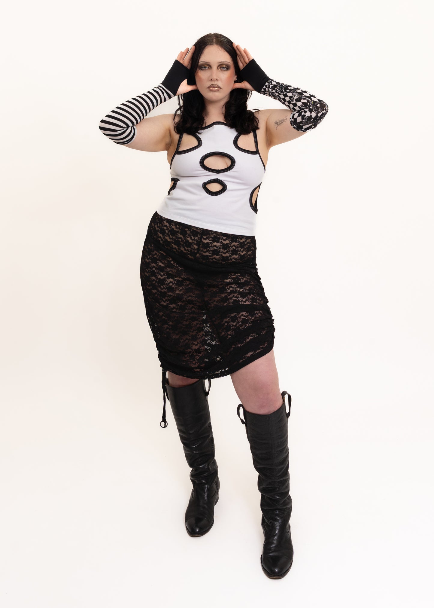 Glory Hole Tank Top- White/ Black