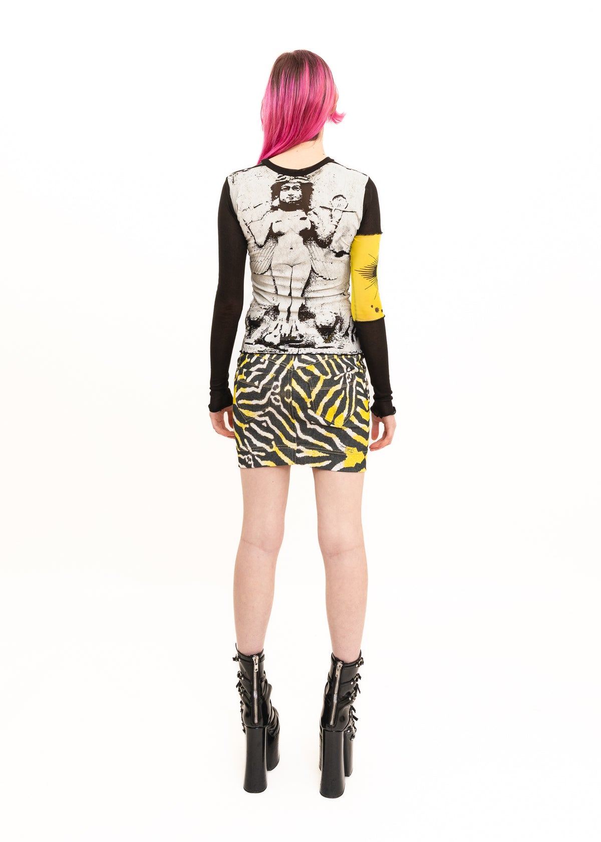 Lilith/ Sacred Heart screen printed mesh top