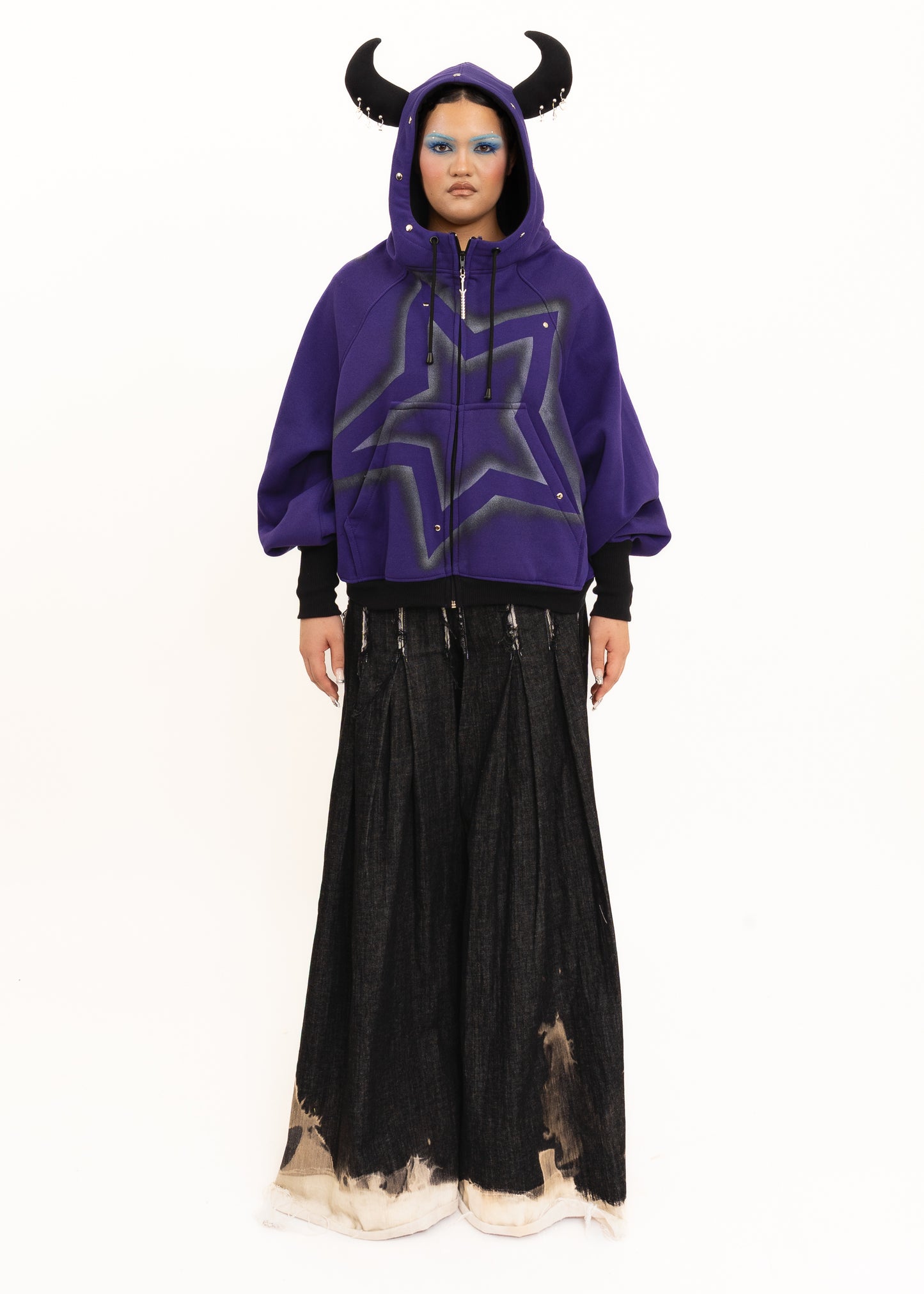 Horned Hoodie- Purple