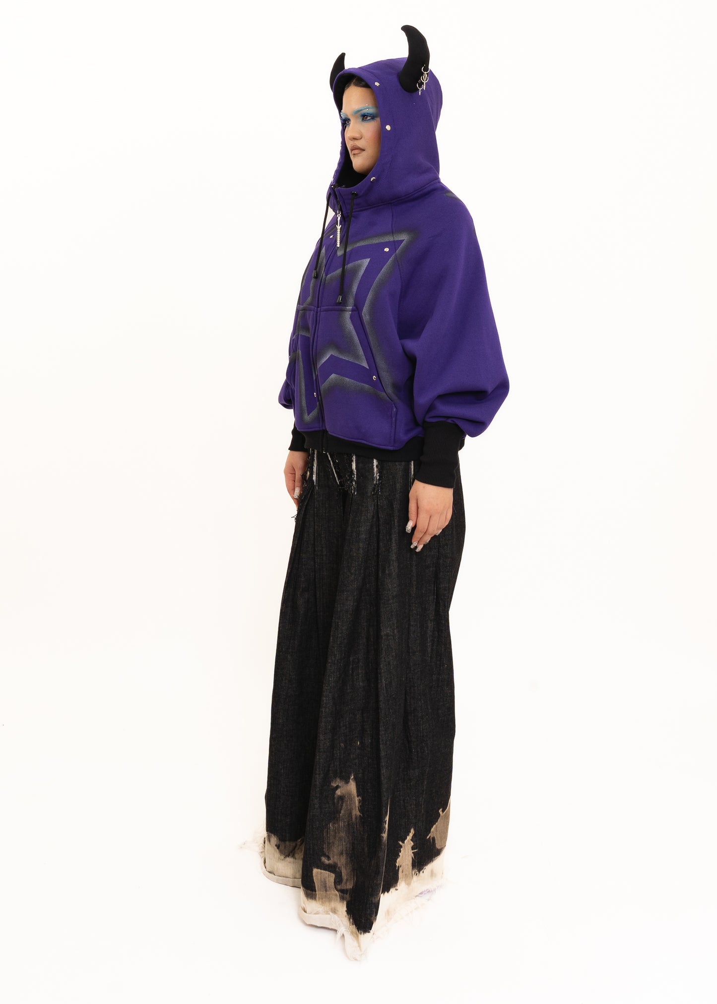 Horned Hoodie- Purple