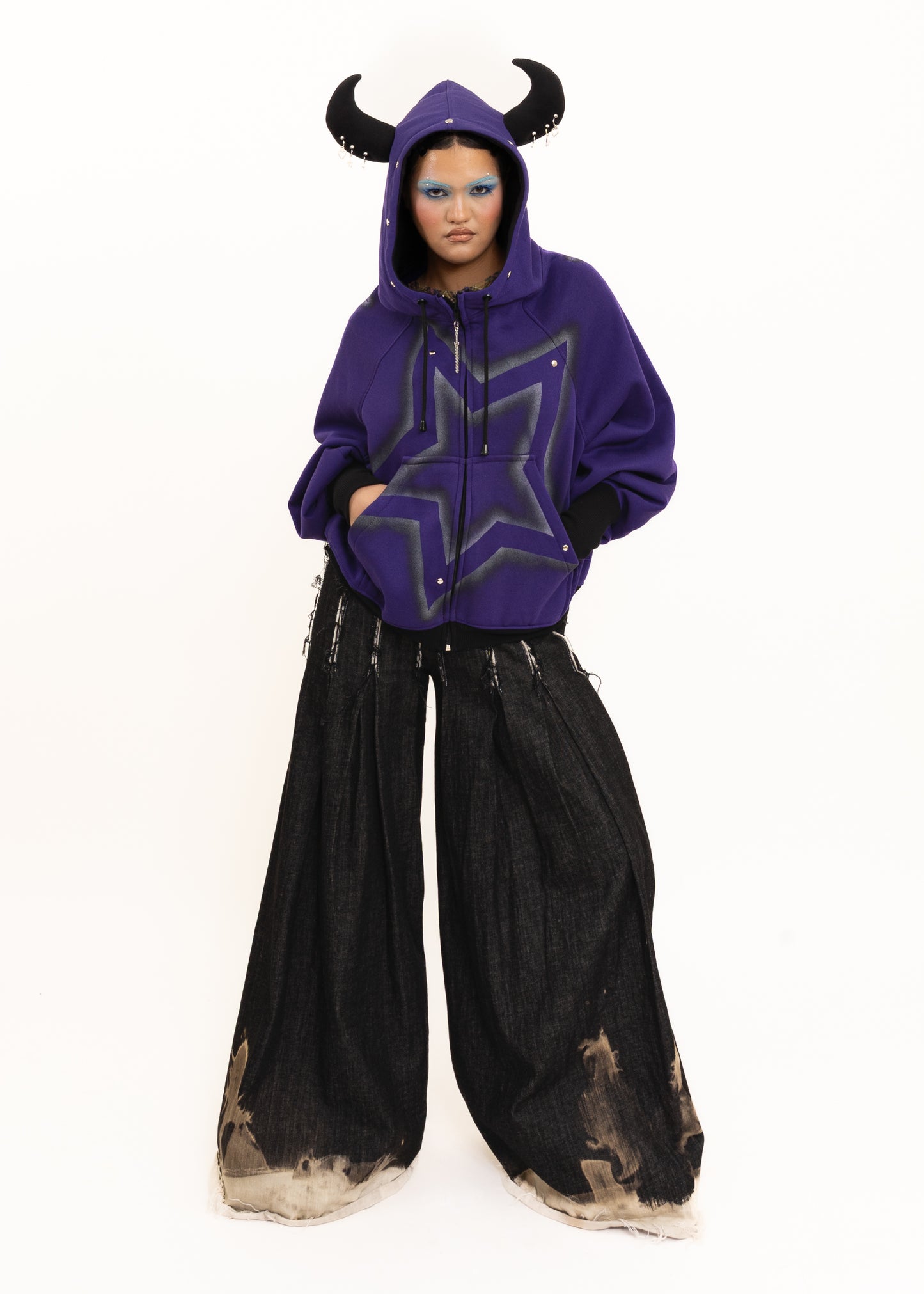 Horned Hoodie- Purple