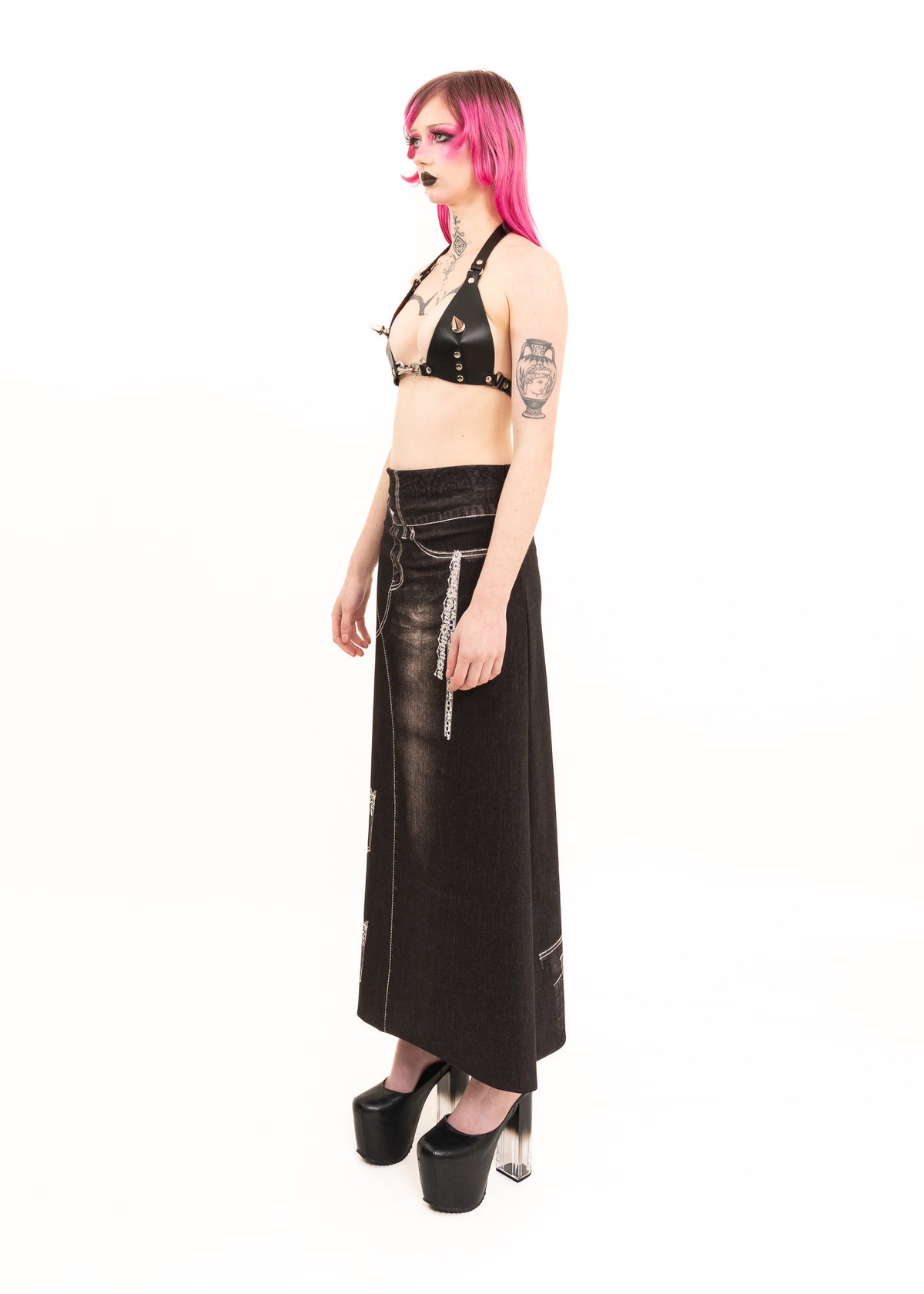 Puncture Spiked Leather Bikini Top
