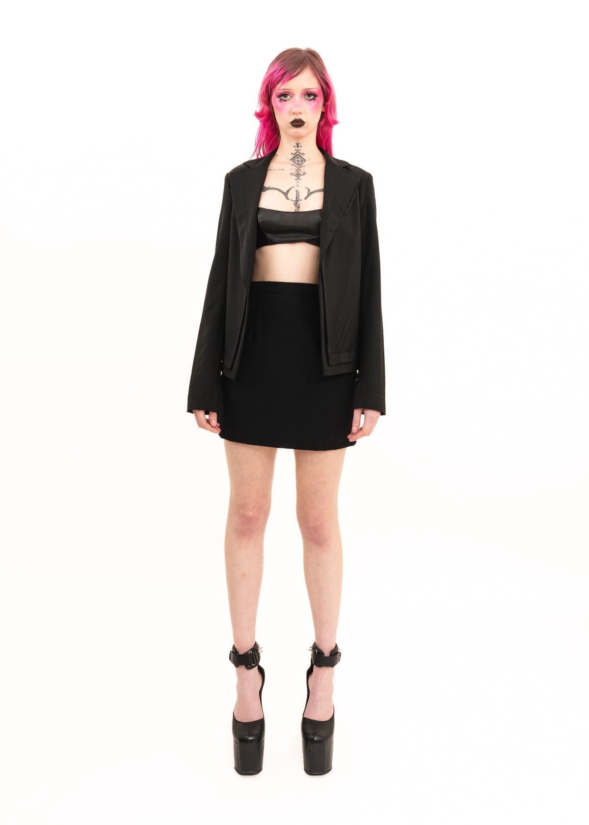 Blazer with contrast silk back