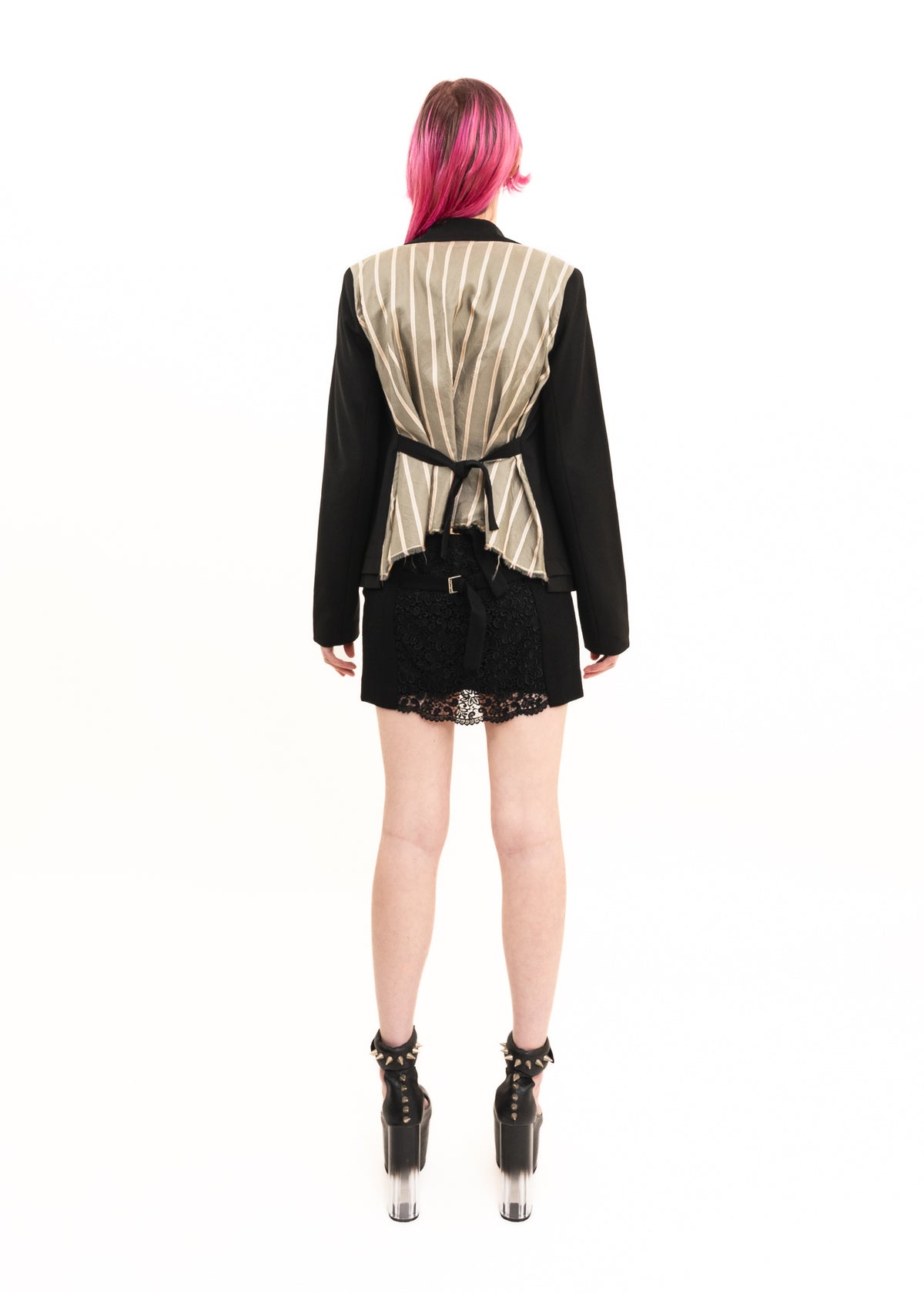Blazer with contrast silk back