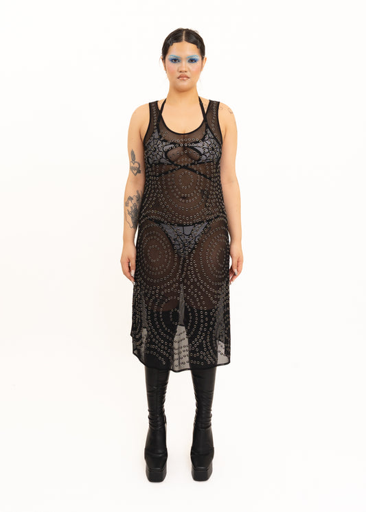 Christopher Kane x Topshop collaboration eyelet detailed mesh dress