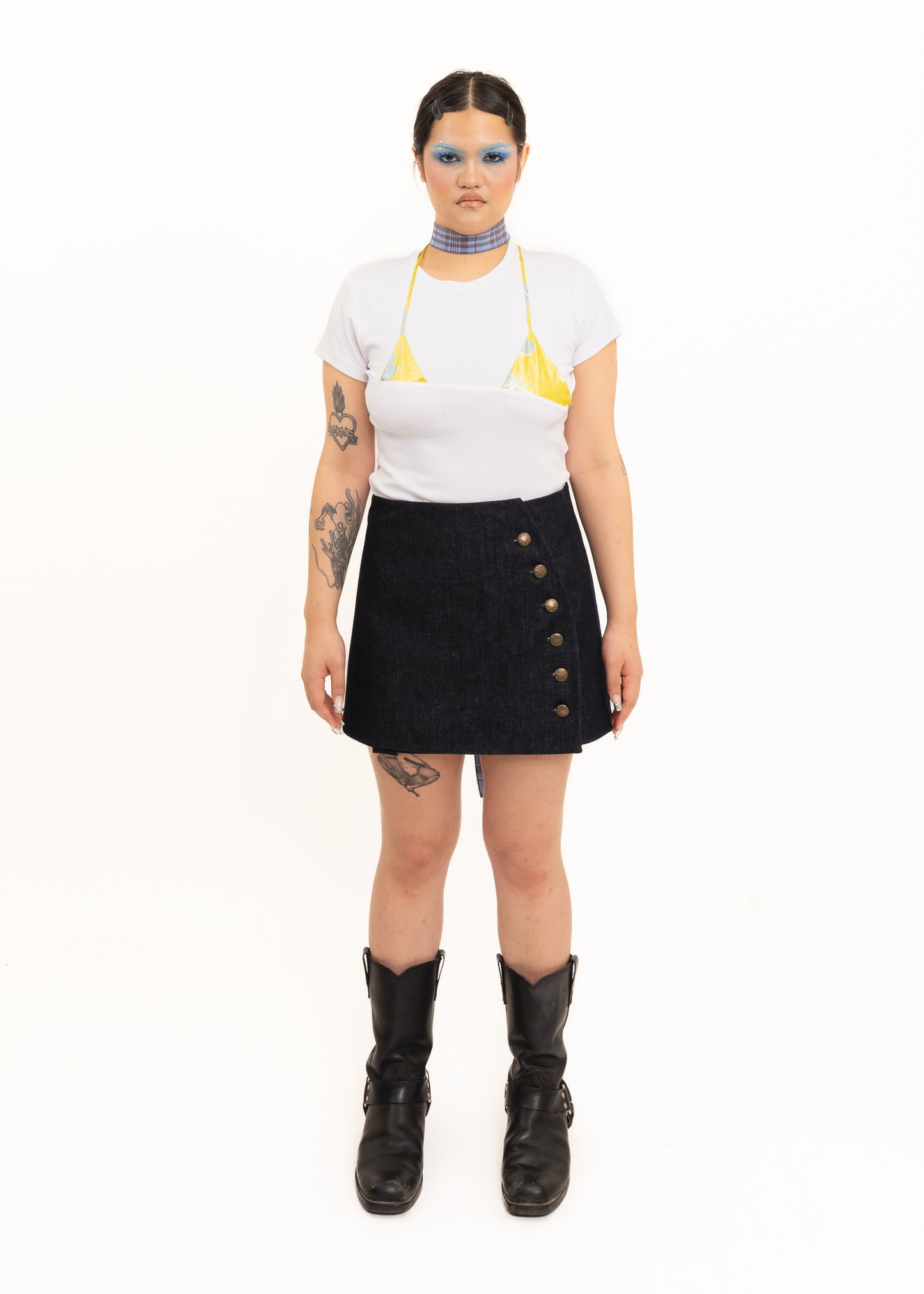 XL Fourth Collar- blue tartan