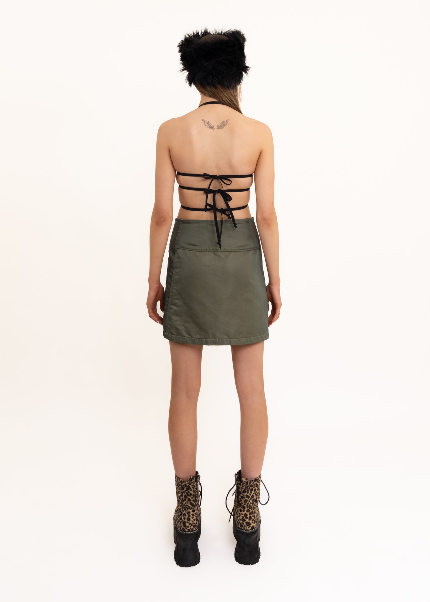 90s vintage nylon cargo wrap skirt