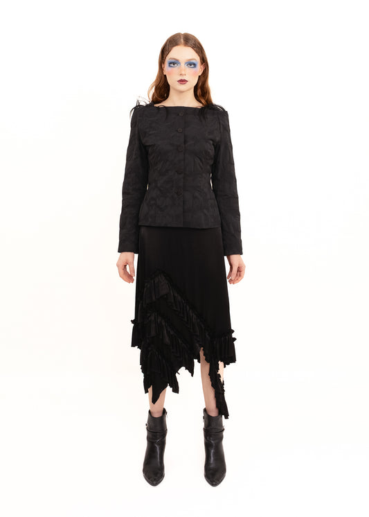 Hair trimmed long sleeve top