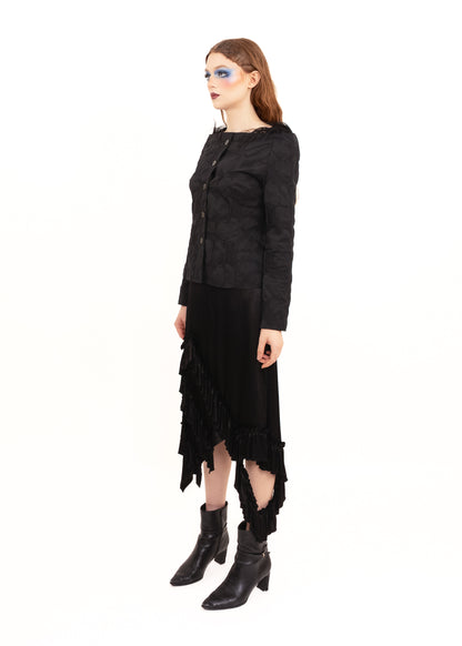 Hair trimmed long sleeve top