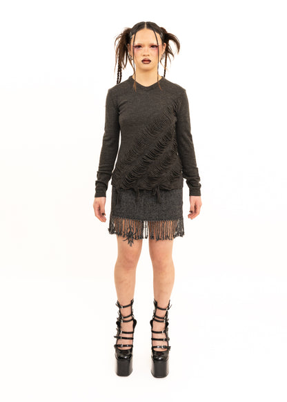 Fringed knit jumper