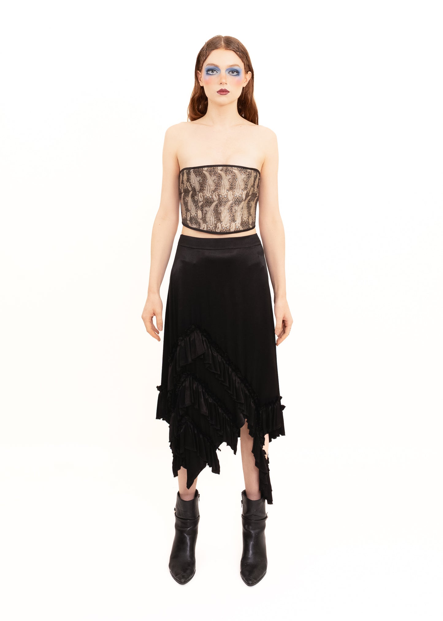 Silk brocade bustier