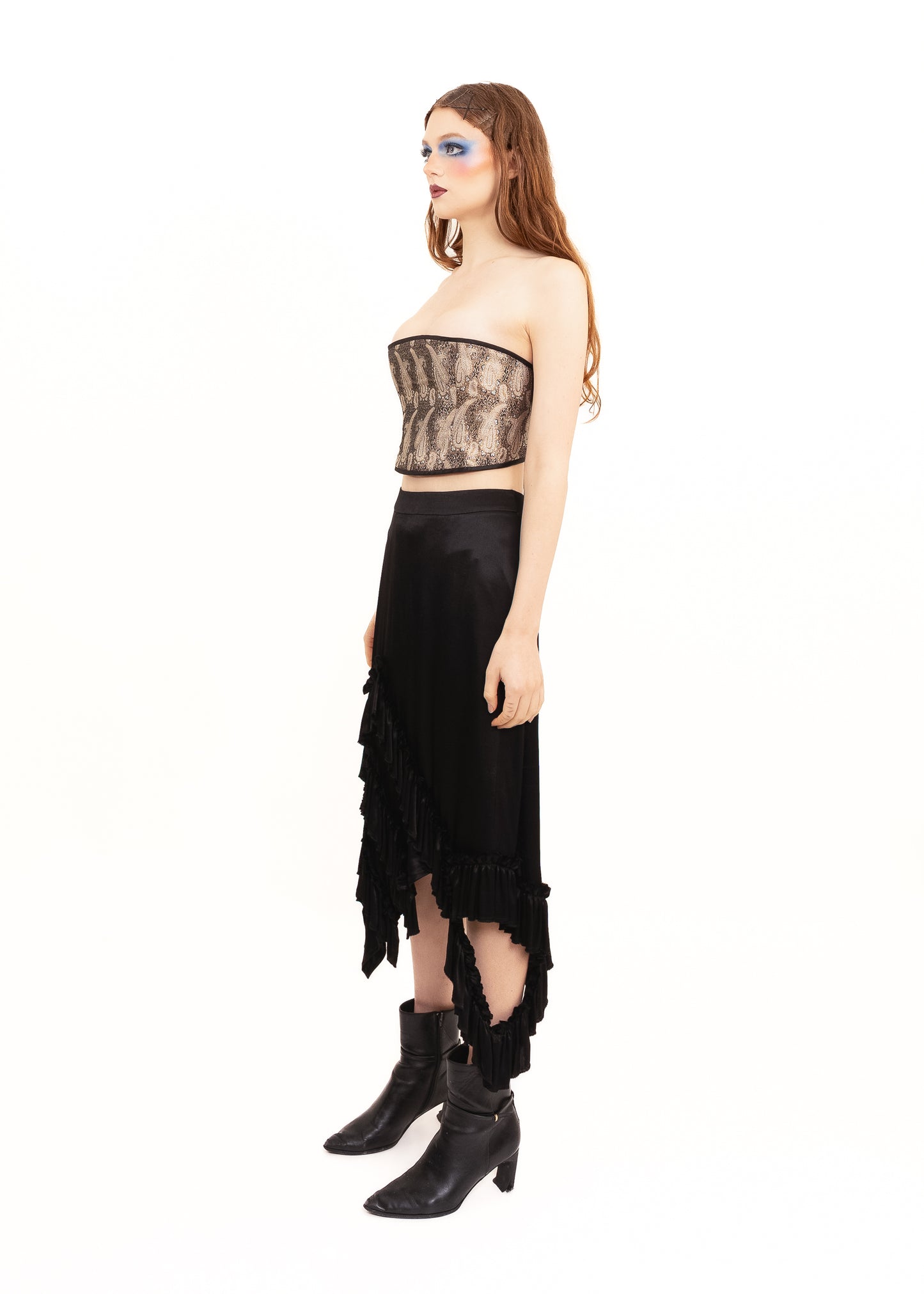Silk brocade bustier