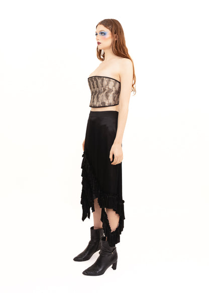 Silk brocade bustier