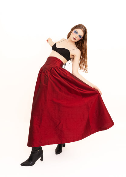 Harlot Ankle Grazer Skirt- silk dupion