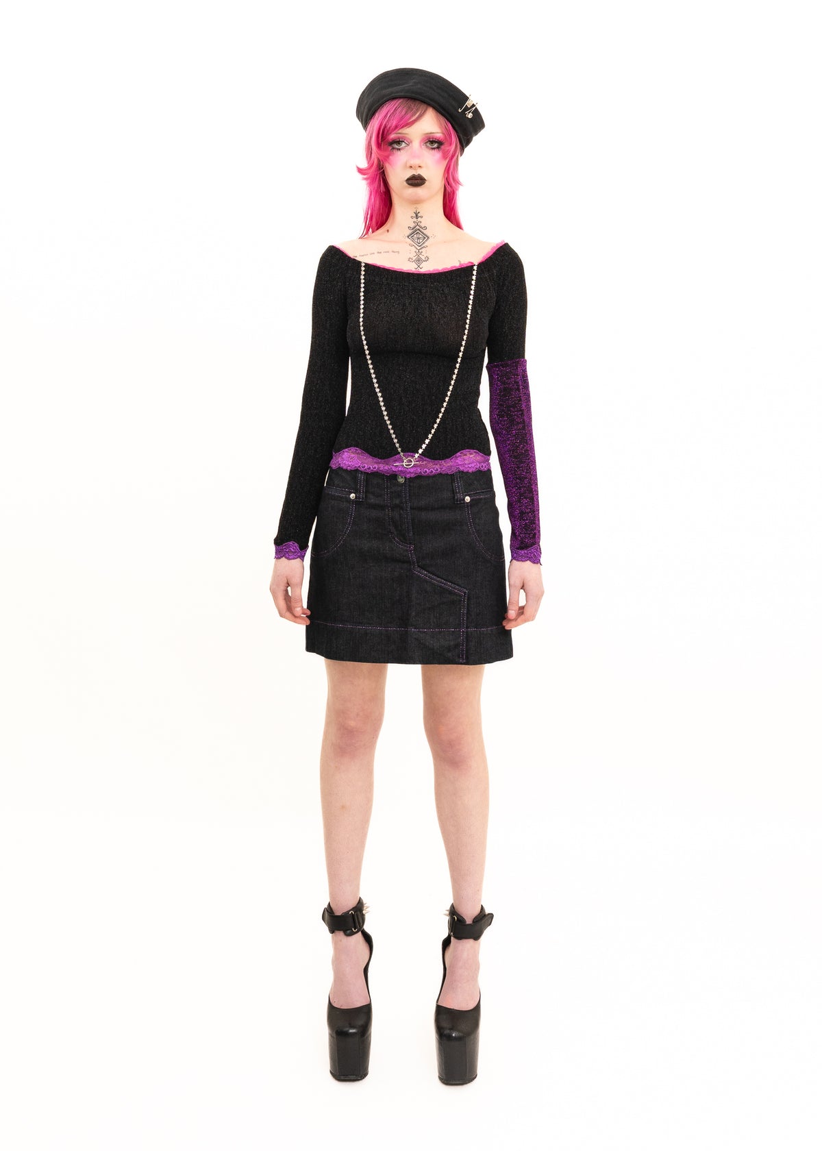 'Butterfly and Love Chain Lace Top'