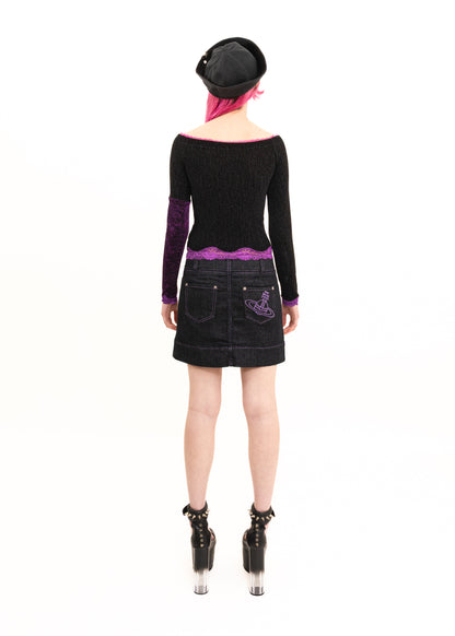 'Butterfly and Love Chain Lace Top'