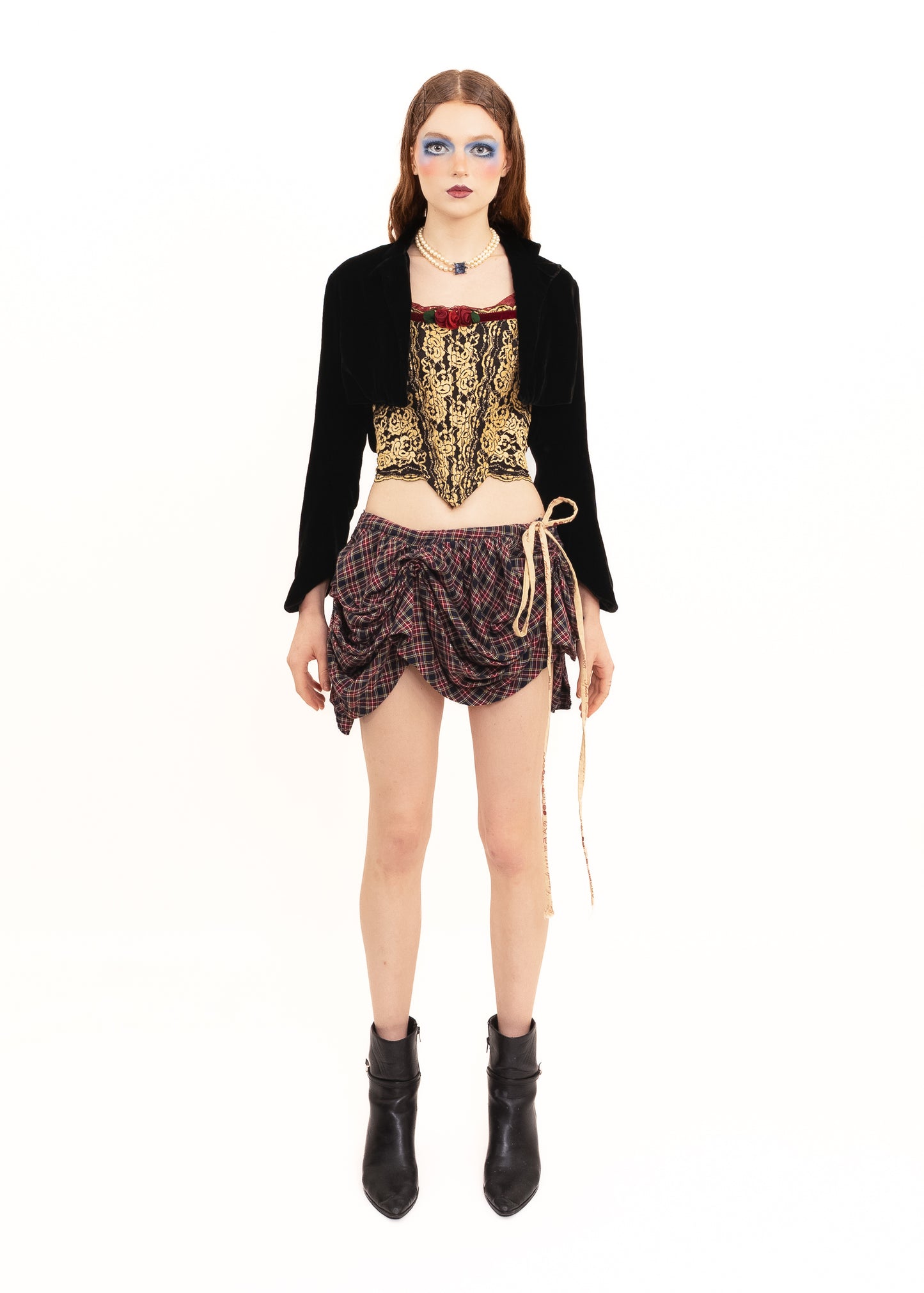 Cropped velvet jacket