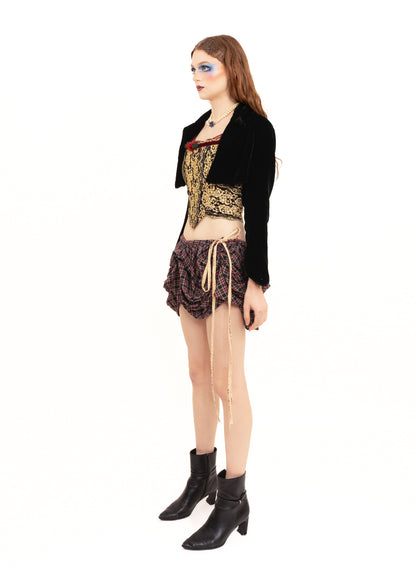 Cropped velvet jacket