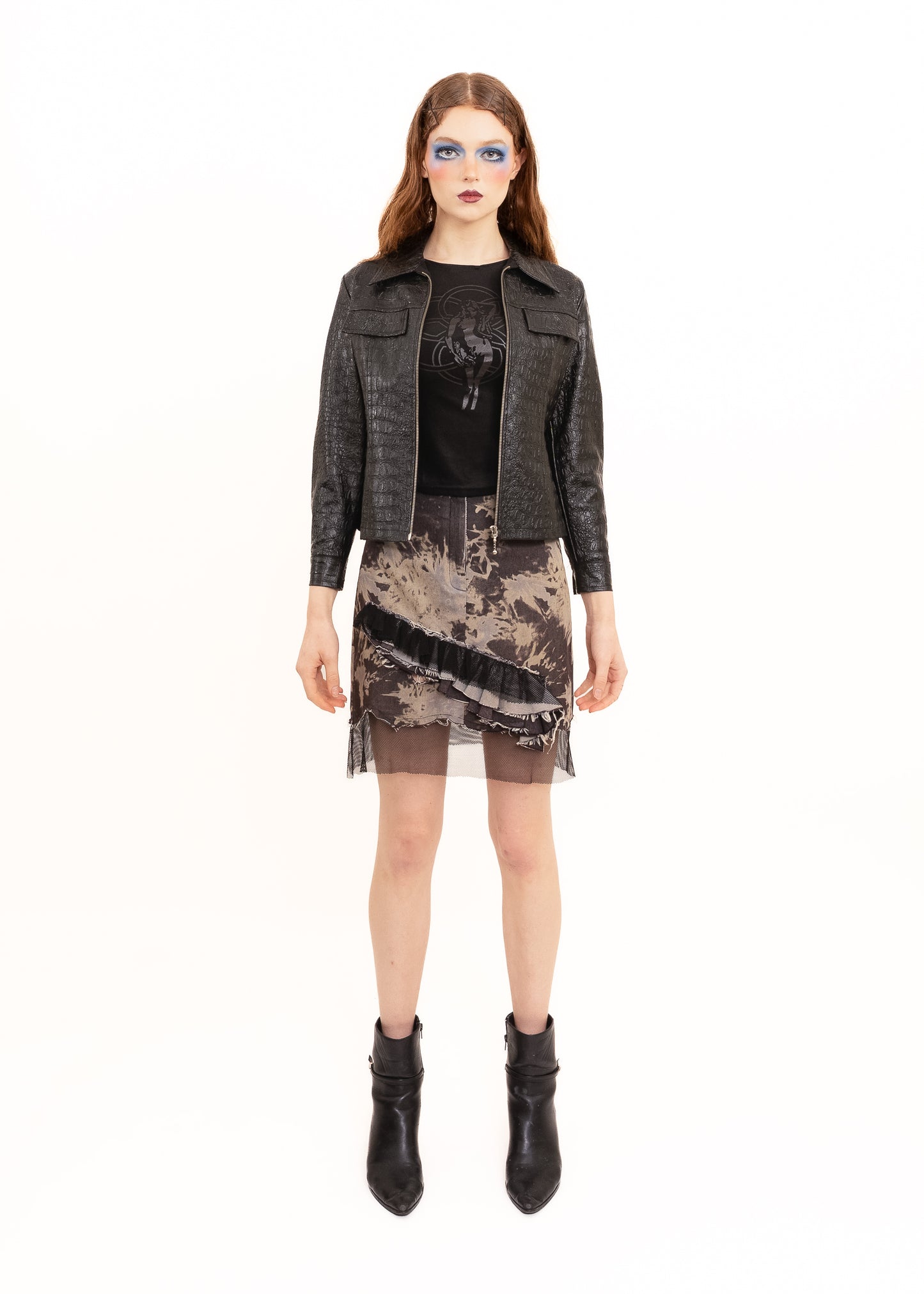 Crocodile embossed vinyl jacket